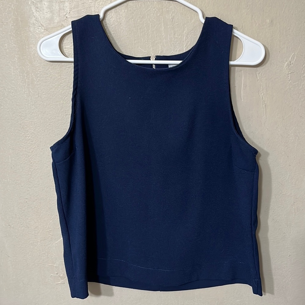 Navy Blue Sleeveless Blouse by Paraphrase